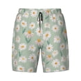 thumbnail image 4 of Lsque Mens Swim Trunks Daisies Flowers Pattern - Bathing Suit Compression Liner - Beach Swim Shorts Swimwear - (S-3XL) - Stretch Quick Dry -Small, 4 of 9
