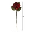 thumbnail image 2 of Nearly Natural 32" Hydrangea Artificial Flower (Set of 6), Red, 2 of 2