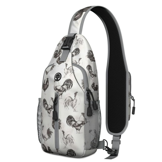 Geometric dog pattern Abstract dog art Minimalist dog design Print Crossbody Daypack Travel Daypack, Adjustable Shoulder Strap, Lightweight and Durable, Fashionable appearance, Ideal for outdoor activ