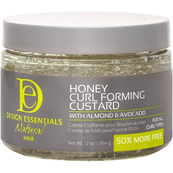 {12 oz} Design Essentials Almond & Avocado Honey Curl Forming Custard w/ SLEEKSHOP Hair Rat Tail Steel Pin Comb for Scalp