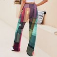 thumbnail image 5 of Colored Grid Geometry for Women Casual Lightweight Straight Leg Pants Comfy Women's Trousers, 5 of 8