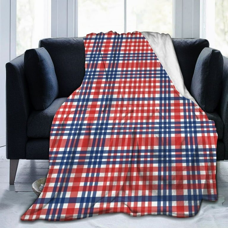 Blue and red throw blanket sale