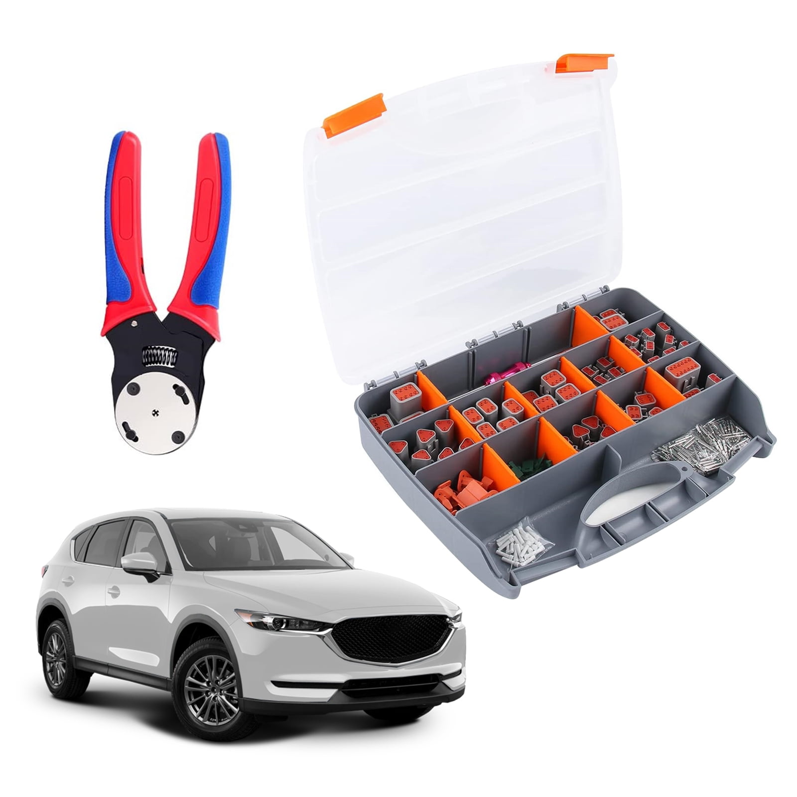 338Pcs Deutsch Connector Set 2/3/4/6/8/12Pin Connectors, Deutsch Crimping Tool, Removal Tool Waterproof