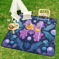 thumbnail image 6 of Purple Floral Fantasy Pearl Pattern Outdoor Picnic Blanket, Foldable Waterproof Beach Mat, Portable Beach Blanket for Beach Camping, Hiking, Family Concerts, 6 of 7