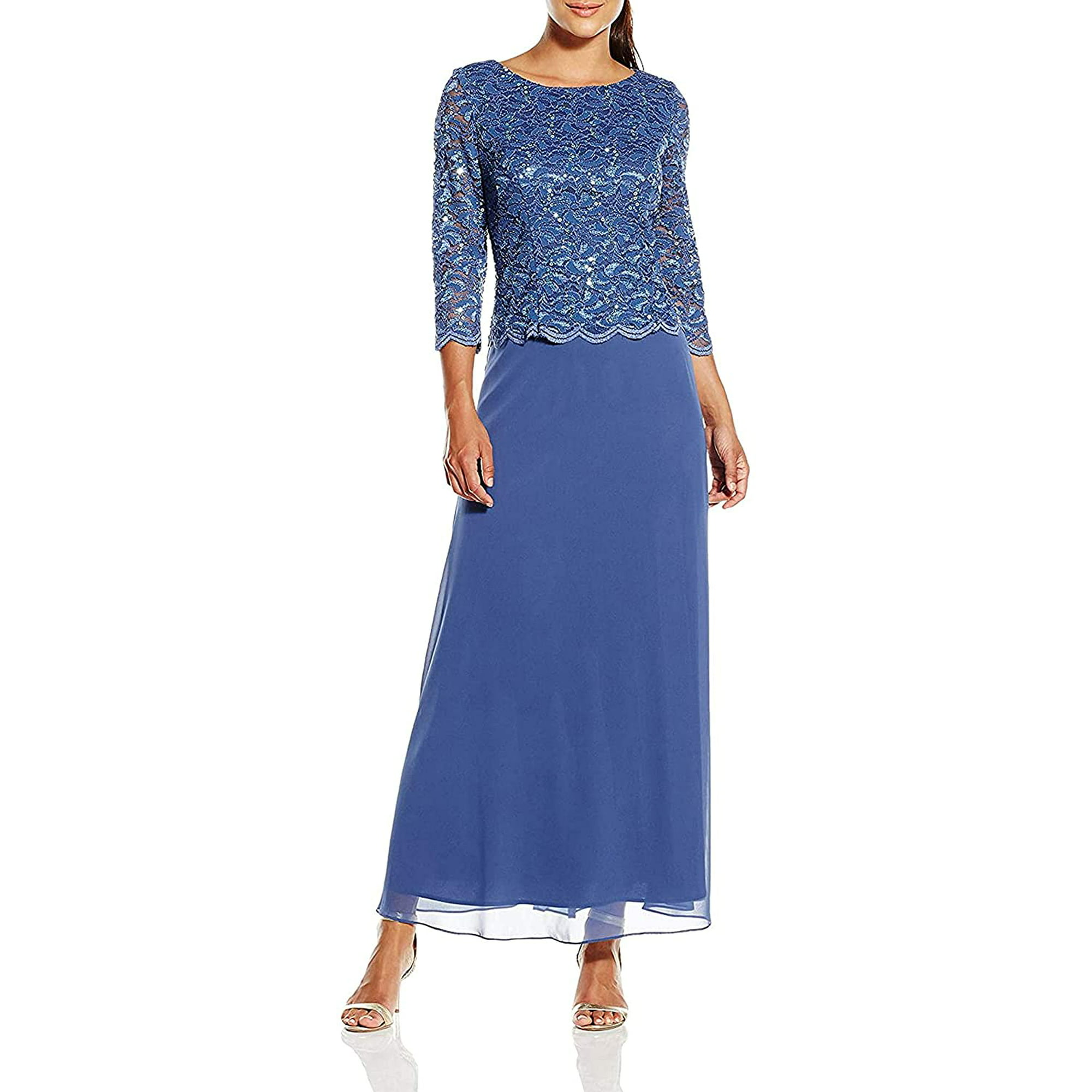 Alex Evenings Womens Plus Size Tea-Length Lace Mock Dress Wedgewood 14 Tea  Length Sequin Mock Dress - Closeout | Walmart Canada