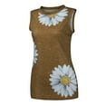 thumbnail image 5 of Ichuanyi Women Summer Daisy Print Graphic Blouse O-neck Sleeveless Casual Tank T-Shirts Tops, 5 of 9