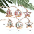 thumbnail image 1 of Adornos colgantes de madera de copos de nieve huecos europeos para árbol de Navidad, decoraciones de fiesta de Navidad, regalo para niños, 6 piezas, 1 of 4