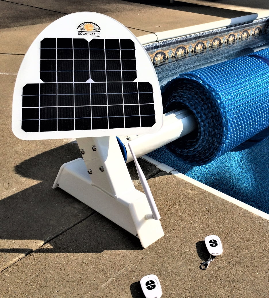 Automatic Solar Blanket Cover Reel / Roller Remote Controlled, Solar Battery Powered