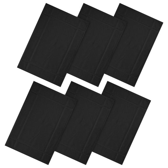 Ample Decor Cotton Bath Mats 6 Pack 34x20 inches 1350 GSM - for Bathroom Floor, Shower - Black