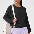 thumbnail image 4 of Craaazy Casual Womens Waffle Knit Sweatshirt Crew Neck Raglan Sleeve Loose Fit Top for Sports and Daily Wear Gifts, 4 of 6
