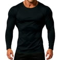 thumbnail image 2 of Hvogkswy Compression Shirt Men, Crew Neck Dry Workout Base Layer Undershirt Thin Stretchy Slim Comfy Long Sleeve Tops, 2 of 8