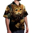thumbnail image 2 of Retro Cat Men's Printed Casual Button Down Short Sleeve Beach Shirts, 2 of 6