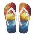 thumbnail image 2 of Psesaysky Little Kid Girls Boys Beach Pool Flip Flops Flame&Ice Softball Print Sandals Water Shoes Size 12, 2 of 7