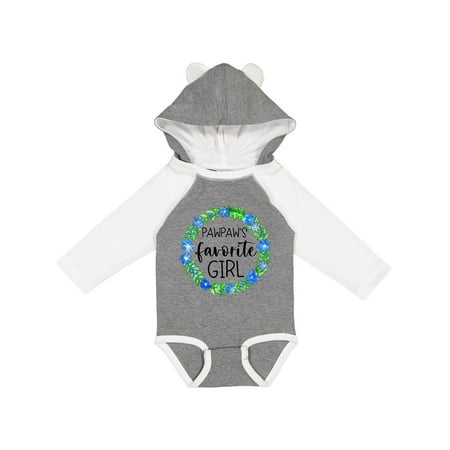 

Inktastic Pawpaw s Favorite Girl Blue Flower Wreath Gift Baby Girl Long Sleeve Bodysuit