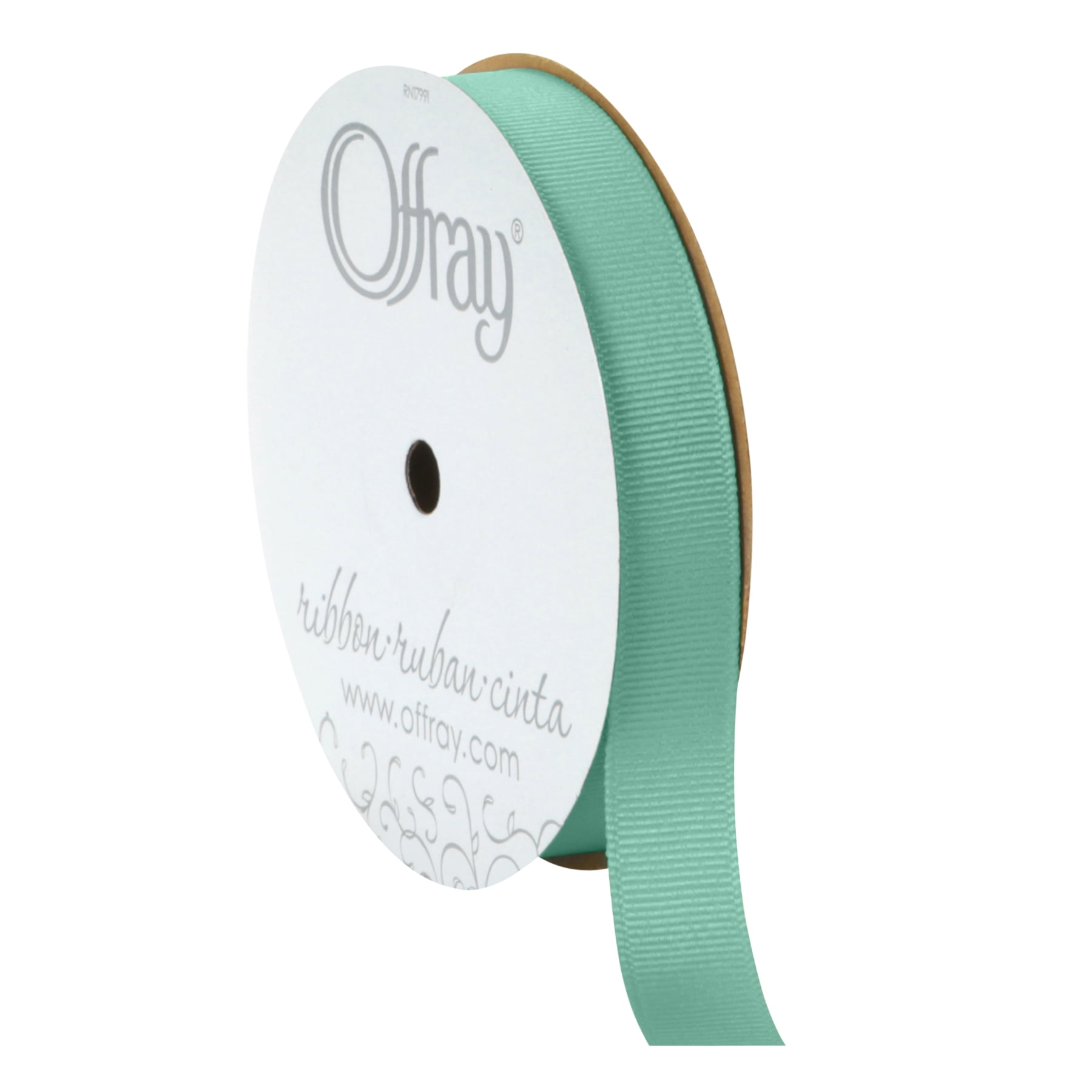 (4 pack) Offray Ribbon, Aqua Blue 5/8 inch Grosgrain Polyester Ribbon, 18 feet