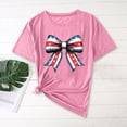 thumbnail image 2 of Camisas de Manga Corta para las Mujeres Moda Casual Impresión Cuello Redondo Suéter Tee Blusas, 2 of 7