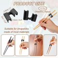 thumbnail image 2 of Uxcell 10 Pcs Chopsticks Helper, Reusable Training Chopstick Hinges Connector for Learners, Black, 2 of 7