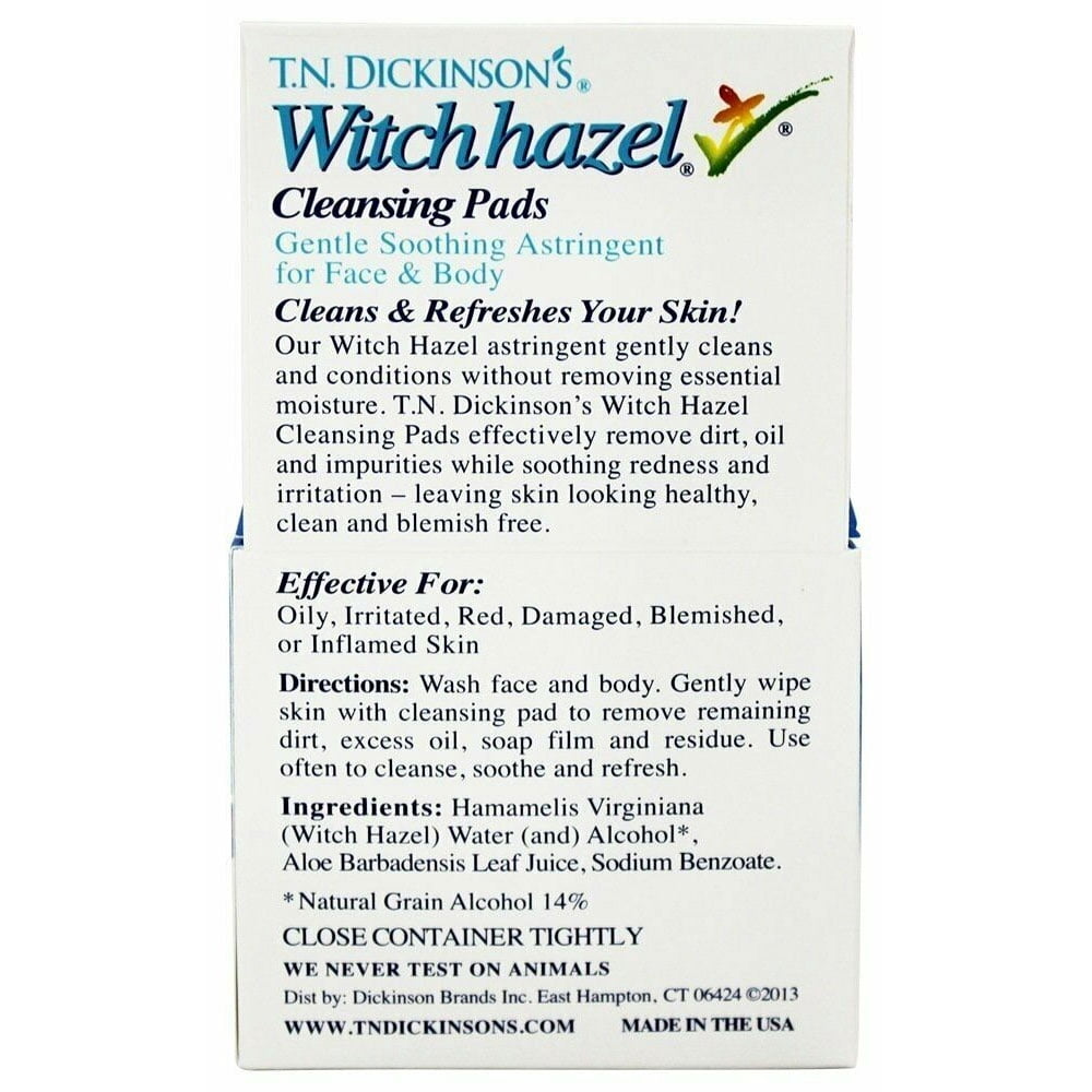 Dickinson Hazelet Witch Hazel Pads, 60 Pads,Pack of 3