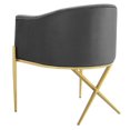 thumbnail image 6 of Tufted Side Dining Chair, Velvet, Metal Steel, Dark Grey Gray, Modern Contemporary Urban Design, Kitchen Room Cafe Bistro Restaurant Hospitality, 6 of 9