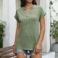 thumbnail image 1 of Womens V Neck Short Sleeve Shirts Summer T Shirts 2026 Trendy Business Tunic Tops Dressy Casual Work Blouses, 1 of 5
