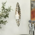 thumbnail image 2 of CosmoLiving by Cosmopolitan Silver Stainless Steel Pillar Wall Sconce with Hammered Pattern, 2 of 8