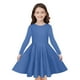 thumbnail image 1 of Odeerbi Niñas Manga Larga A-Vestido de Manga Larga Para Niñas Vestido Acampanado de Primavera Vestido Elástico de Colores Sólidos Vestido de Patinadora Twirly Vestido de Recital Escolar, 1 of 9
