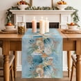 thumbnail image 2 of Table Runner - 60 Inch Long, Beach Coastal Blue Kitchen Dining Table Runner Dresser Scarves, Nautical Shell Starfish Coral Summer Farmhouse Decor for Coffee Tables Wedding Party Banquet, 2 of 8