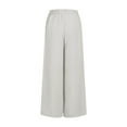 thumbnail image 4 of Xdegoge Women Plus Size Linen Pants with Pockets Wide Leg Pull on Pants Lightweight High Waisted Work Pants 2025 Casual Loose Solid Color Elastic Waisted Palazzo Pants Pantalones De Lino, 4 of 5
