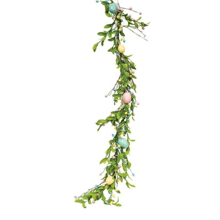 Easter Eggs & Herb Leaves Garland 4ft - Green - 48 inches
