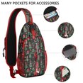 thumbnail image 2 of Sling Backpack,Dark Christmas Tree and Gift Pattern Crossbody Bag with Water Bottle Holder,Waterproof Sling Bag for Men/Women with Chest Phone Holder for Hiking,Travel, 2 of 6