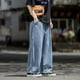 thumbnail image 5 of Pantalones vaqueros Cargo de pierna ancha para hombre, Jeans sueltos, rectos, holgados, ropa de calle de hip hop, monopatín, pantalones vaqueros neutros, 5 of 5