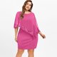 thumbnail image 4 of Vestido de lentejuelas con hombros al aire para mujer talla grande - Gasa asimétrica, cuello en V, elegante para fiestas/bodas, 4 of 5