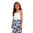 thumbnail image 2 of ZHOGXU Toddler Kids Girls Romper Sleeveless Adjustable Straps Polka Dot Print Comfortable Fahion Jumpsuit For Daily Wear,Blue,3-4 Years, 2 of 5
