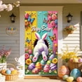 thumbnail image 5 of AZXY 35x71 Inch Happy Easter Door Cover, Bunny Butt in Colorful Wood Door Banner, Spring Playful Porch Wall Hanging Decor for Easter Party, 5 of 9