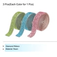 thumbnail image 3 of Unique Bargains 3Roll 1 Yard 8mm Self Adhesive Crystal Rhinestone Ribbon for Crafts Project, Lake Blue,Light Green,Light Pink, 3 of 5