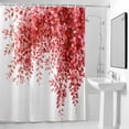 thumbnail image 4 of Red Eucalyptus Leaves Fabric Shower Curtain Watercolor Art Washable Shower Curtains for Bathroom, Waterproof Bath Curtain with Hooks Home Decor 72x84in, 4 of 8