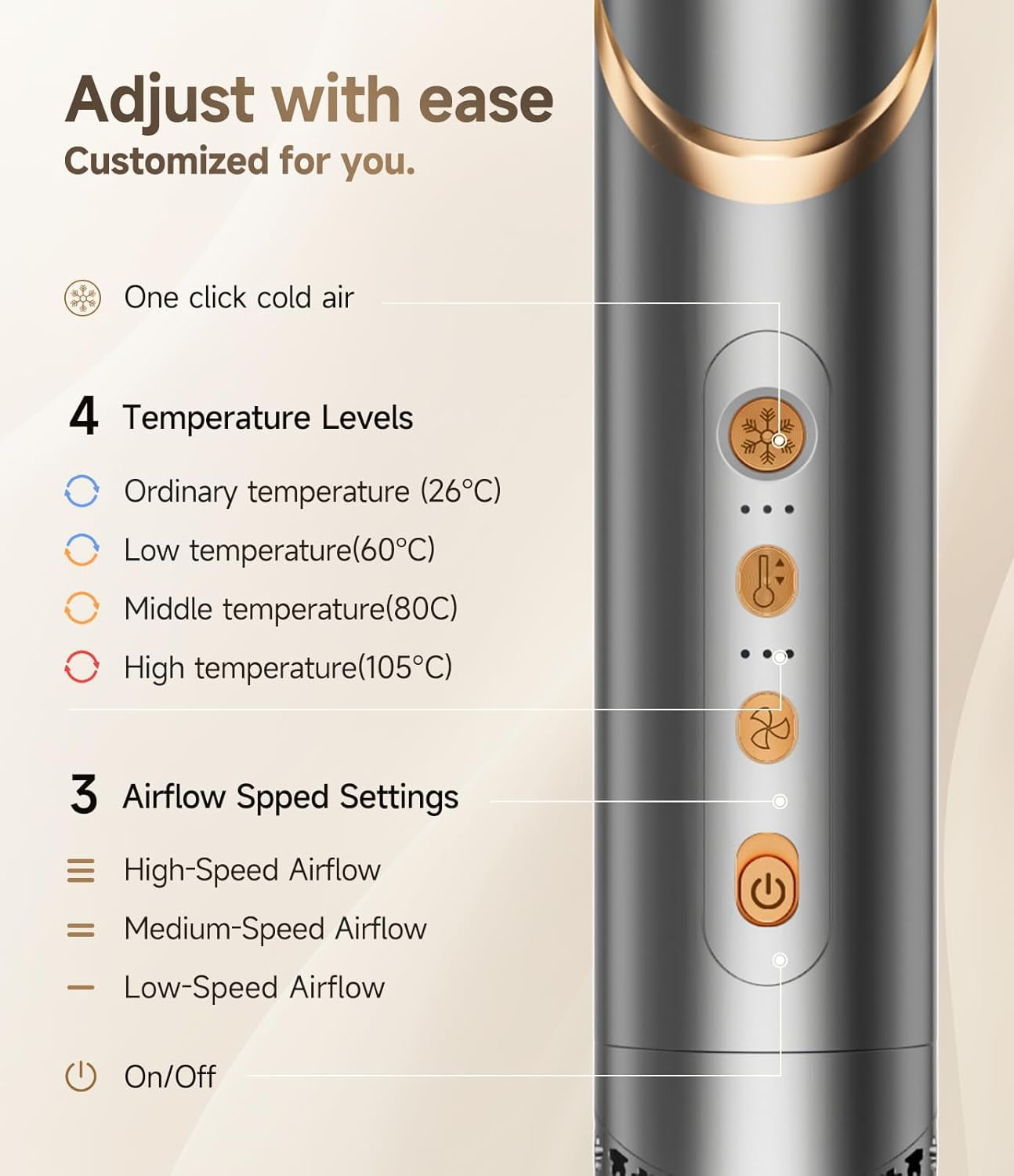 8-in-1 Hair Dryer Brush & Styler – High-Speed 110,000 RPM Negative Ionic Air Curler, Foldable Hot Air Hair Dryer with Multiple Attachments for Curling, Straightening & Volumizing