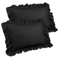 thumbnail image 1 of PiccoCasa Microfiber Ruffle Pillowcases 2 Pcs with Envelope Black King, 1 of 7