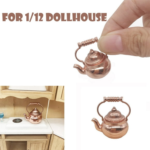 Sruiluo Retro Kettle Pot Open Lid Dollhouse Miniature Re-ment 1:12 Scale Fairy Home, Christmas Gifts on Clearance, for 3-12 Years Old Boys and Girls