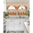 thumbnail image 4 of Plaid Pumpkins Fall Swag Kitchen Curtains Sets for Windows 24 Inch Length, Harvest Thanksgiving Botanical Leaves Short Window Curtain Panels Swags Valances and Tiers 3 Piece Set for Cafe/Dining Room, 4 of 5