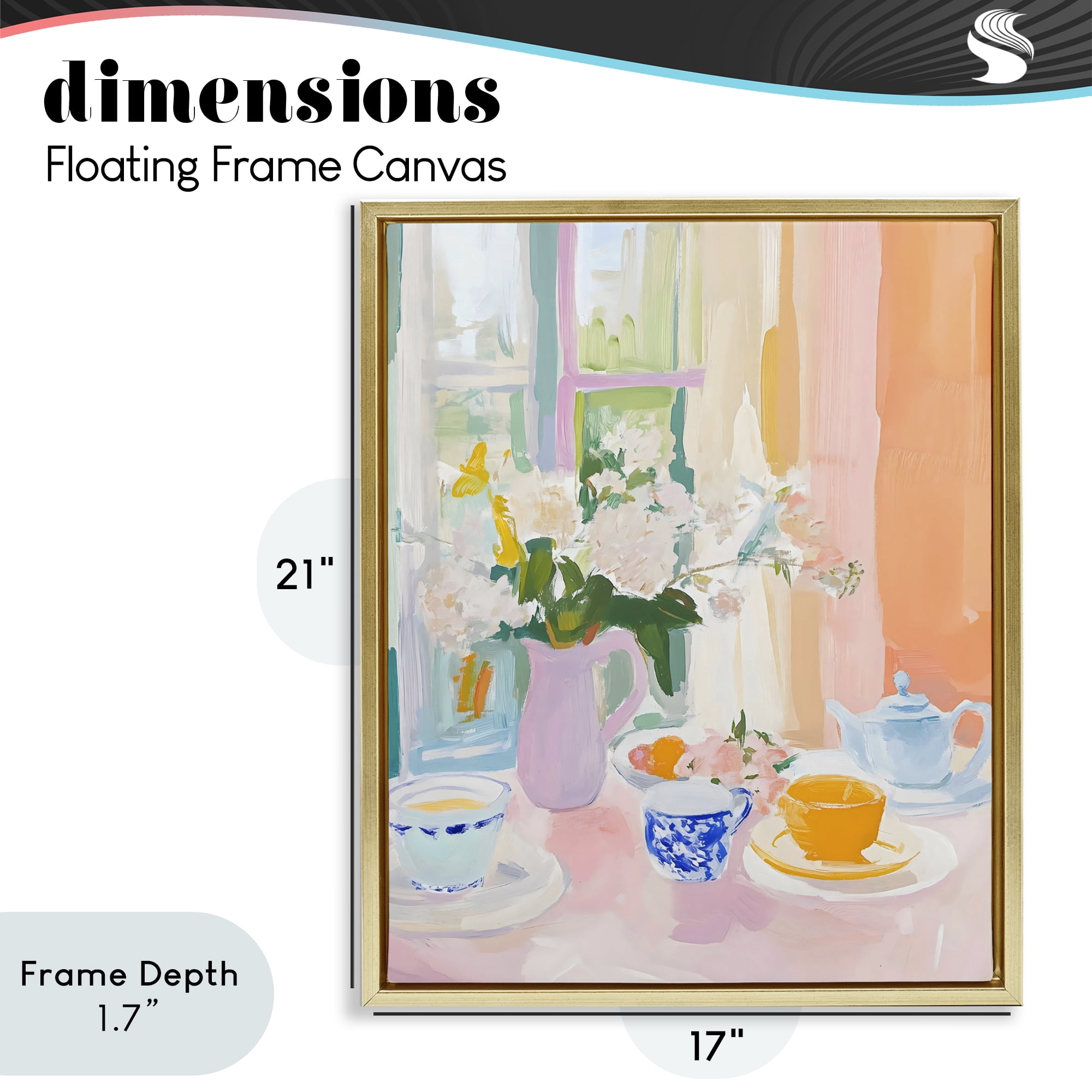 Stupell Industries Breakfast Still Life Abstraction Gold Framed Floater Canvas Wall Art, design by The Prints Vibe