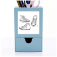 thumbnail image 1 of Pintado a mano lienzo blanco zapatos ilustración Tarjeta de clip de pluma del gestor de suministros de oficina, 1 of 3