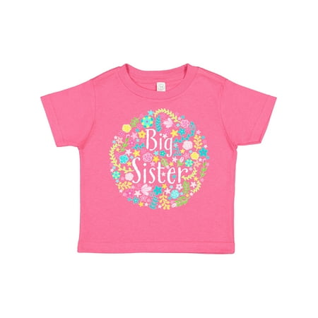 

Inktastic Big Sister with Flower Circle Gift Toddler Boy or Toddler Girl T-Shirt