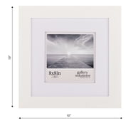Gallery Solutions 8x8 Wall Mount Tabletop Picture Frame Double Mat for 5x5 - White