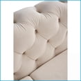 thumbnail image 2 of Modern Tufted Velvet Sofa | 84.25''W Three-Person Living Room Couch | Rolled Arms | Cream, 2 of 13