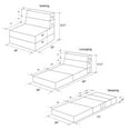 thumbnail image 4 of Novogratz The Flower Modular Chair and Lounger Bed with 5-in-1 Design, Black, 4 of 8