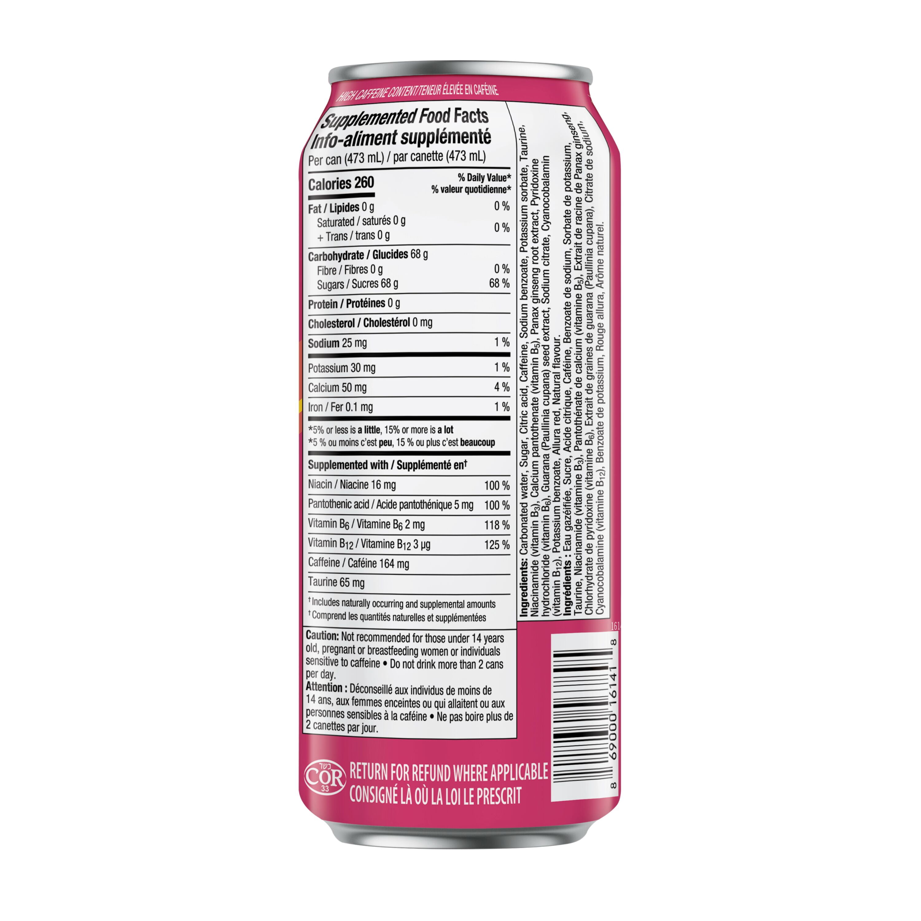 Boisson énergisante Rockstar Punch aux fraises et pêches 473 ml canette