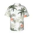 thumbnail image 4 of Xecao Vintage Palm Trees print Hawaiian shirt - a stylish short-sleeve button-down for men, perfect for casual beach and tropical outings., 4 of 9