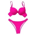 thumbnail image 1 of Bikini sólido cómodo con soporte de acero para mujer, traje de baño acolchado con realce, conjunto de ropa de playa OAVQHLG3B Store  lin121212, 1 of 4