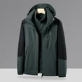 thumbnail image 2 of UVEASISHA Outdoor Jackets Mens Waterproof Ski Coats 3 in 1 Winter Softshell Jacket Windbreaker Snow Coat Big and Tall Rain Jackets with Zipper Pockets Army Green 3XL, 2 of 6